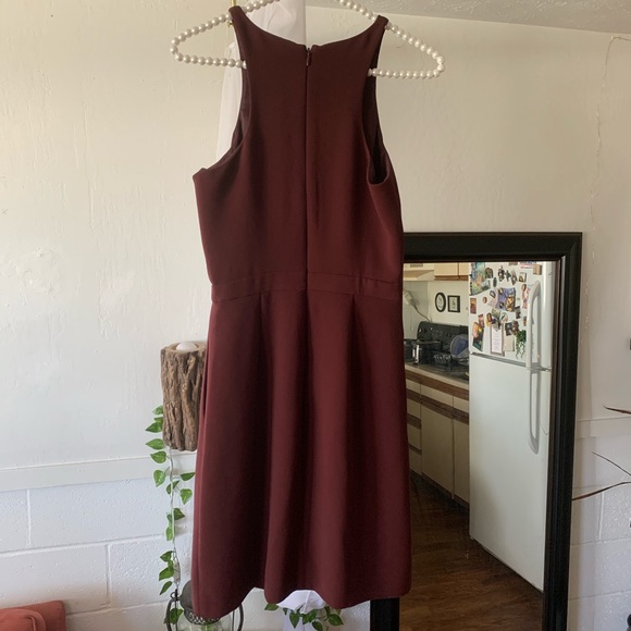 J. Crew Cutaway Crepe Dress in Burgundy - Picture 7 of 7